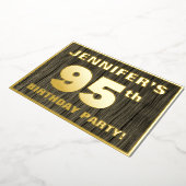 95e verjaardag: Vet, Faux Hood Grain Pattern Folie Uitnodiging (Gedraaid)