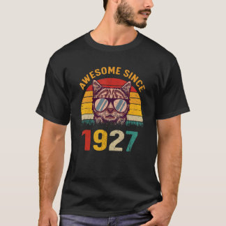 95e verjaardag Vintage kat 95 jaar geweldig sinds T-shirt