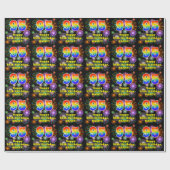 95e verjaardag: vuurwerk, regenboogblik # "95" cadeaupapier (Vlak)