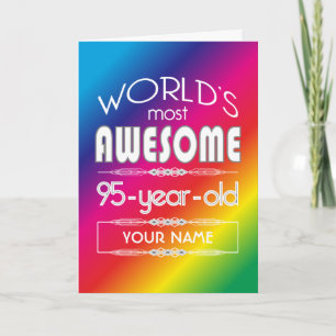 95e verjaardag Werelden Best Fabulous Rainbow Kaart