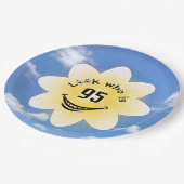 95e verjaardag Zomerzon en wolken Papieren Bordje (Gekanteld)