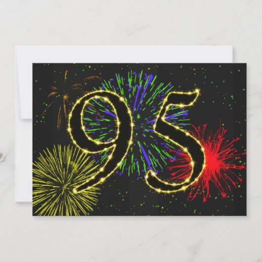 95e verjaardagsfeest uitnodigen kaart (Voorkant)