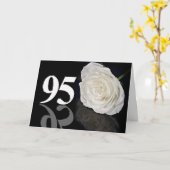 95ste verjaardag Kaart met een witte roos (Gele Bloem)
