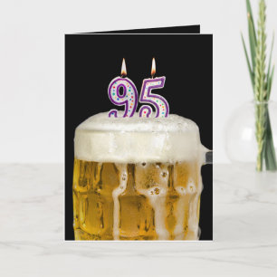 95th Birthday Beer in zwart Kaart