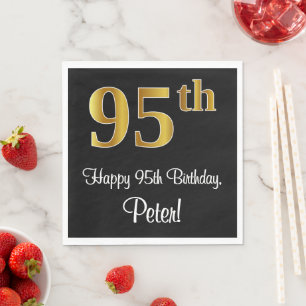 95th Birthday ~ Elegant Luxurious Faux Gold Kijk # Servet