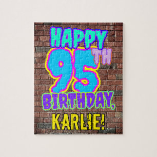 95th Birthday ~ Fun, Urban Graffiti geïnspireerd l Legpuzzel