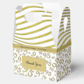95th Birthday Gold and White Number Pattern Bedankdoosjes (Geopend)