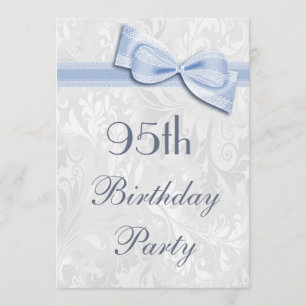 95th Birthday Party Damask en Faux Bow Kaart