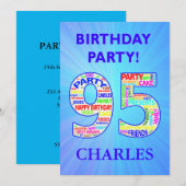 95th Birthday Party Invitation Ajouter un nom (Devant / Derrière)
