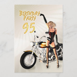 95th Birthday party Invitation Kaart