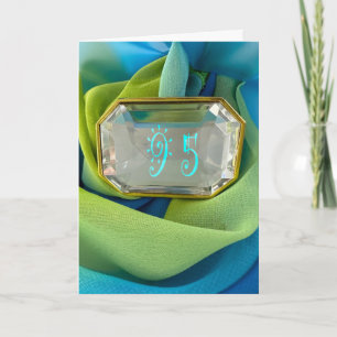 95th Happy Birthday 95 jaar gem juweel Kaart