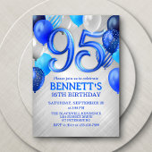 95th Mens Blue Birthday Invitation