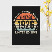 96 jaar Geweldige Vintage 1926 Kaart (Gele Bloem)
