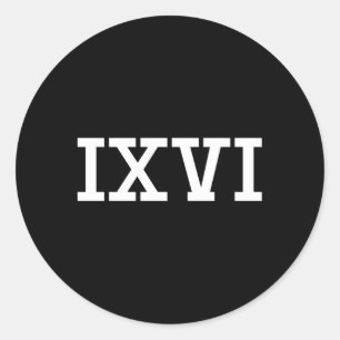 96 Oude RO-cijfers Ronde Sticker