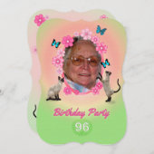 96e anniversaire de fête Invitation (Devant / Derrière)