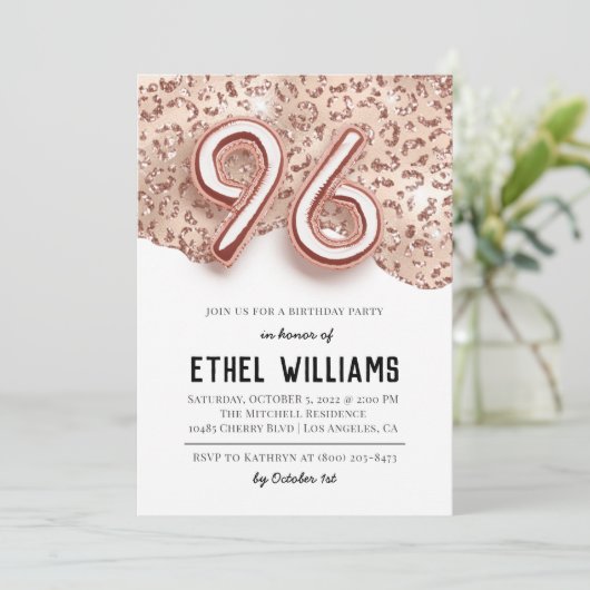 96e anniversaire de fête Invitation (Debout devant)