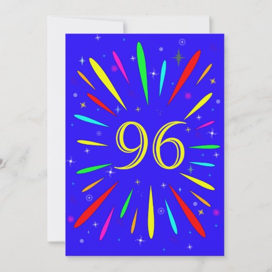 96e anniversaire Fête Invitation Explosion (Devant)