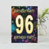 96e anniversaire Fête Invitation Feu d'artifice (Debout devant)