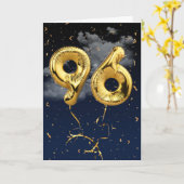 96e Anniversaire Gold Mylar Balloon et carte Confe (Fleur jaune)