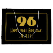 96e verjaardag — Art Deco Geïnspireerde look "96" Groot Cadeauzakje (Achterkant)