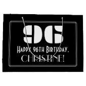 96e verjaardag ~ Art Deco Geïnspireerde look "96" Groot Cadeauzakje (Achterkant)