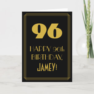 96e verjaardag ~ Art Deco geïnspireerde look "96"  Kaart