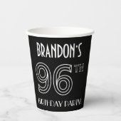 96e verjaardag: Art Deco Style + aangepaste naam Papieren Bekers (Voorkant)
