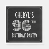 96e verjaardag: Art Deco Style + aangepaste naam Servet (Voorkant)