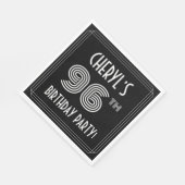 96e verjaardag: Art Deco Style + aangepaste naam Servet (Hoek)