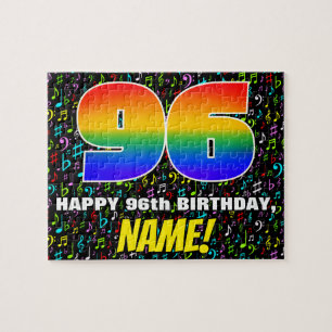 96e verjaardag — Leuke, kleurrijke muzieksymbolen  Legpuzzel