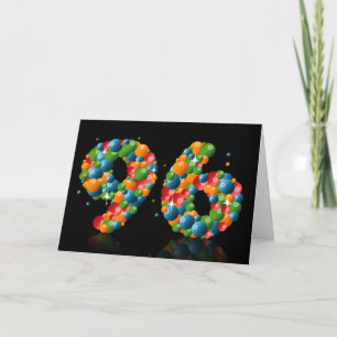 96e verjaardag met nummers gevormd uit ballen kaart