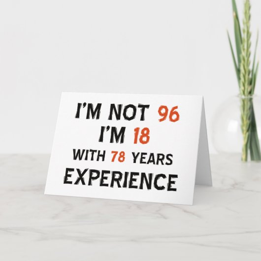 96ste verjaardagsdesign kaart (Voorkant)