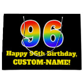 96th Birthday ~ Fun, kleurrijk, levendig, regenboo Groot Cadeauzakje (Voorkant)