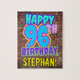 96th Birthday ~ Fun, Urban Graffiti geïnspireerd l Legpuzzel