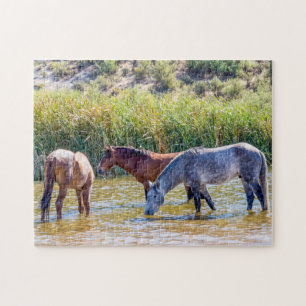 9715 - Wilde Mustangs in de rivier Legpuzzel