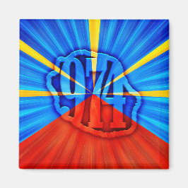 974 Ile de la Réunion - Vlag van Réunion Magneet