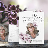 97 & Fabulous Orchid Photo Birthday Greeting Card Kaart