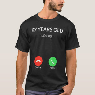 97 jaar oud noemt leuke gelukkige 97ste verjaardag t-shirt