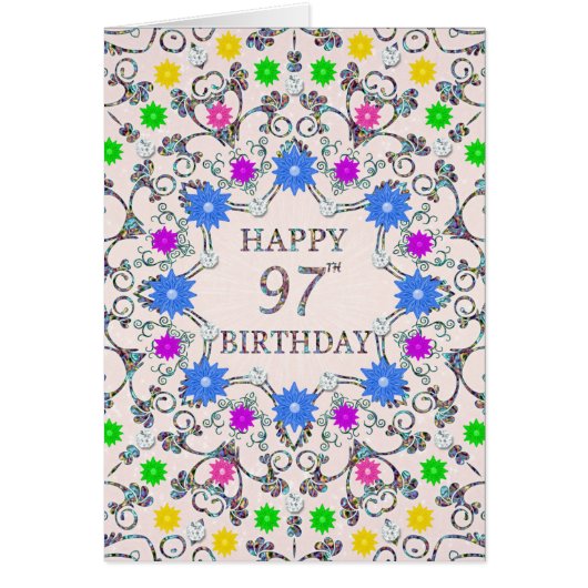 97e anniversaire Fleurs Abstraites (Devant)