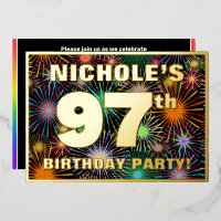 97e Birthday Party - Fun, kleurrijke Fireworks loo