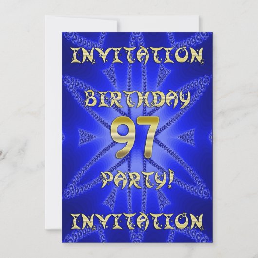 97e invitation à la fête d'anniversaire (Devant)