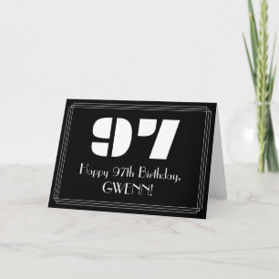 97e verjaardag: Art Deco Geïnspireerde look "97" e Kaart