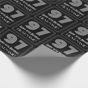 97e verjaardag: Art Deco Geïnspireerde look "97" m Cadeaupapier