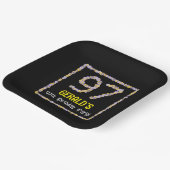 97e verjaardag: Floral Flowers Number, Custom Name Papieren Bordje (Gebogen)