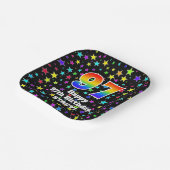 97e verjaardag: Fun Stars Pattern and Rainbow "97" Papieren Bordje (Gebogen)