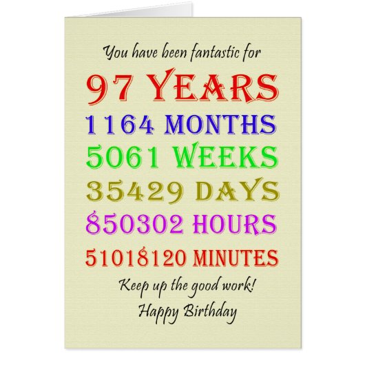 97e verjaardag Mijlpalen (Voorkant)