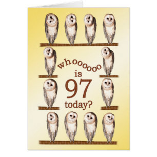 97e verjaardag, nieuwsgierige uilkaart.