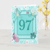 97ème anniversaire carte avec fleurs (Fleur jaune)
