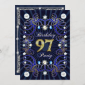 97ème anniversaire invitation de fête avec des mas (Devant / Derrière)