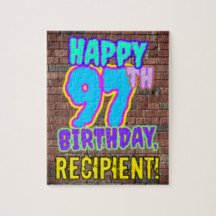97th Birthday ~ Fun, Urban Graffiti geïnspireerd l Legpuzzel